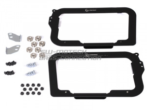 TraX Koffer-Adapterkit. Schwarz. Für orig. Hepco & Becker. Als Paar.