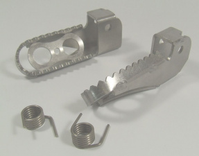 Footpegs, lowered, stainless steel