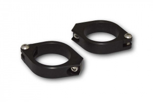 CNC Alu front fork clamps, 42-43 mm, black, pair
