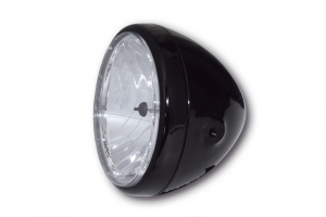7 inch headlamp RENO, black, clear lens