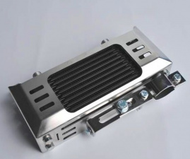 Oil cooler with polished frame