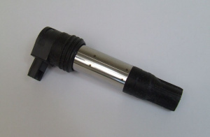 Ignition coil with spark-plug shaft