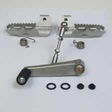 Complete set footpegs, lowered, and short gear shift stainless steel for BMW R 100 80 GS Paralever