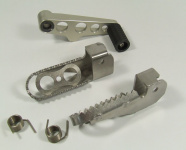 Complete set footpegs stainless steel, lowered, and short gear lever aluminium for BMW R 100 80 GS Paralever