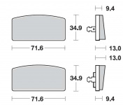 Brake pads, front, Lucas MCB17, organic or EBC