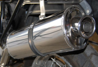 Rear muffler / silencer, Stainless steel, with ABE for R 80 / 100 GS Paralever
