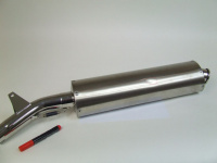 Rear muffler / silencer, Stainless steel, with ABE for R 80 / 100 GS Paralever