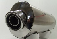 Rear muffler / silencer, Stainless steel, with ABE for R 80 / 100 GS Paralever