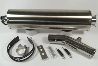 Rear muffler / silencer, Stainless steel, with ABE for R 80 / 100 GS Paralever